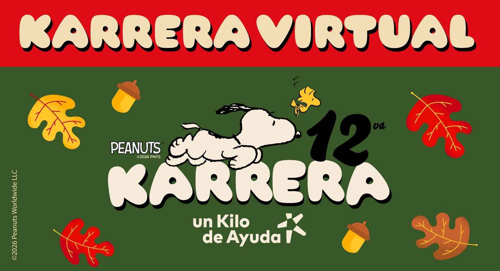 Logo de 12a. Karrera VIRTUAL Snoopy Un Kilo de Ayuda 2026