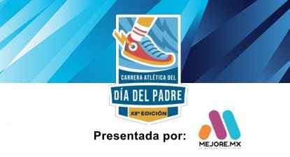 Logo de 12va Carrera del Día del Padre Morelia 2026, Presentada por: Mejore.mx