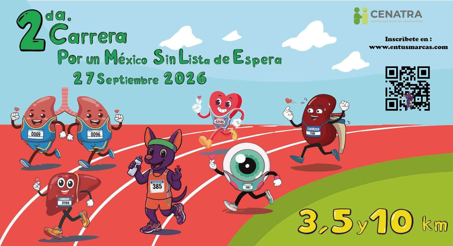 Logo de 2da Carrera “Por un México Sin lista de Espera” 10 Km y 5 km / Caminata 3Km 2026
