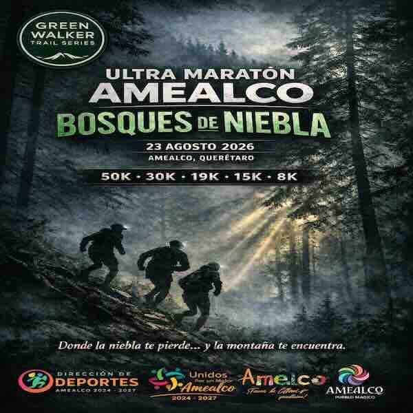 Logo de Ultra Maratón Amealco Bosques de Niebla Green Walker Trail Series